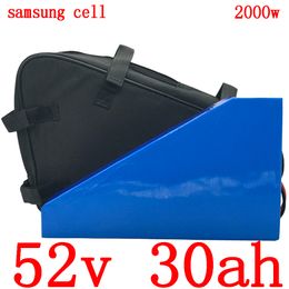 52V 30AH electric bike battery Lithium pack use samsung cell 1000W 2000W scooter with charger