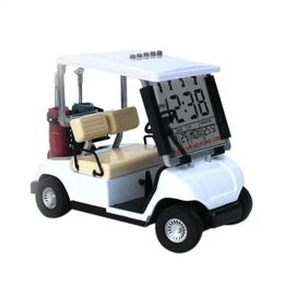 -LCD-Display Mini Golf Cart Uhr für Golf Fans Großes Geschenk für Golfspieler Rennen Souvenir Neuheit Geschenke (weiß)