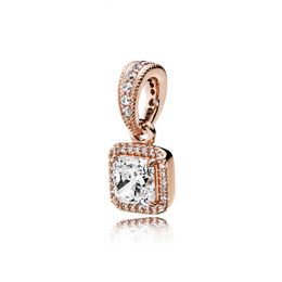 NEW 100% 925 Sterling Silver 1:1 380378CZ ROSE TIMELESS ELEGANCE PENDANT Original Women Wedding Fashion Jewelry Gift