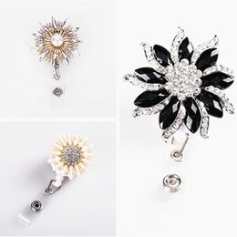 New Quality Handmade Bling Crystal Nurse Badge Reel Clip Cute Fashion Students ID Card Badge Holder