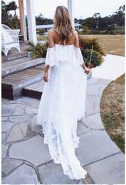 2022 Off Shoulder Boho Lace Beach Wedding Dresses Bohemian Bridal Gown Plus Size Pography Women Vestidos De Noiva Mariage4565273263f