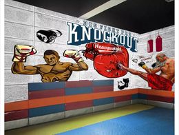 Customised 3D stereo sports gym photo wall paper Retro brick wall boxing gym background wall Papel de parede