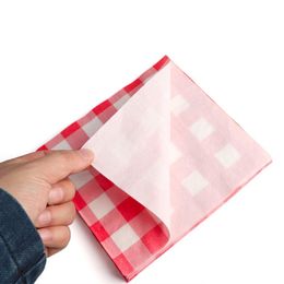 40Pcs/lot Wedding Paper Napkins Disposable Party Tableware Red and White Plaid Table Napkins Picnic Birthday Party Supplies