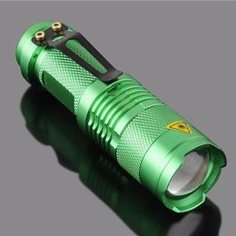 50PCS 5 Colours Mini Flashlight 350 Lumens Q5 LED Torch 14500 Adjustable Zoom Focus Torch Lamp Penlight DHL