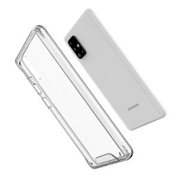 For Samsung A01 A71 A51 A10E A20 M10 M20 A60 A70 A40 A30S A40S A80 A90 A50 Slim Transparent Dual Material Protection Case Cover