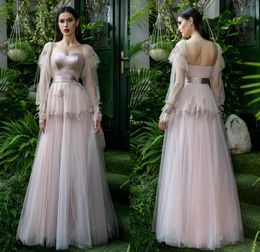 Fashion Evening Dresses Sweetheart Long Sleeves Prom Gowns Custom Made Sexy Backless Lace Appliques Sweep Train Special Occasion Dress