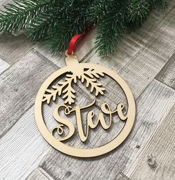 Custom names Christmas tags ,Christmas Tree hanging , Customize Wooden Bauble ornament , Xmas Tree Decoration Gift Wood Hanging