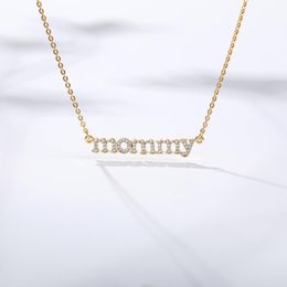 Neue personalisierte Mama Brief Zirkon Halskette Anhänger für Frauen Kristall Halsband Kette Schmuck Muttertag Geburtstag beste Geschenke