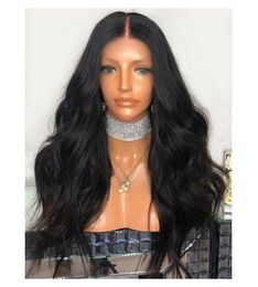 new long loose wave wigs soft brazilian hair Simulation Human Hair long loose Wave Wig with side part