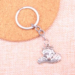 New Keychain 24*28mm wolf tail fox Pendants DIY Men Car Key Chain Ring Holder Keyring Souvenir Jewelry Gift