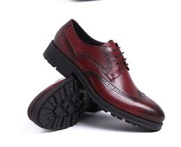 Purple Blue Black Men Shoes Work Wear Style Round Toe Soft-Sole Cowhide Wedding Fashion Oxfords Homme With Box