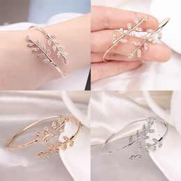 New Party Jewellery Adjustable Bangles 1 piece Women Opening Bracelet Fine Bangles Hot Leaf