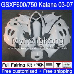 GSX600F For SUZUKI GSXF 600 750 GSXF600 2003 2004 2005 2006 2007 293HM.33 GSXF-750 KATANA GSXF750 03 04 05 06 07 glossy white full Fairings