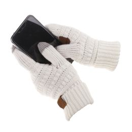 Fashion- Knitting Touch Screen Glove Capacitive Gloves Women Winter Warm Wool Gloves Antiskid Knitted Telefingers Glove Christmas Gifts