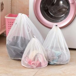 Nylon Washing Laundry Bag Foldable Portable Washing Machine Professional Underwear Bag Laundry Bags Mesh Wash Bags Pouch Basket LX1571