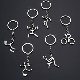 Hot sale Men key ring key chain Silver bicycle keychain for car metal key chains free ship