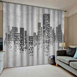 morden simple curtains Luxury Blackout 3D Window Curtain For Living Room budiling curtain