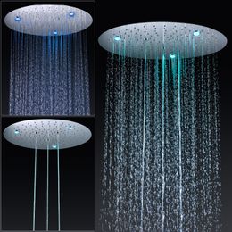 LED Multi-functional Lights Shower Set Thermostatic Controled Head And Massage Spray Jets Rain