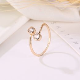 pretty zircon rings wholesale special jewelry double imitation diamond rings Open bracelet