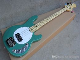 Green Electric Bass with 1 Pickup,White Pickguard,4 Strings,21 Frets,Chrome Hardware,can be Customised as you request