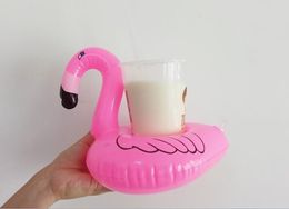 Inflatable Swimming Cup Holder Flamingo Drink holder Swimming Pool Float Bathing pool Toy Party Decoration Bar Coasters 60PCS