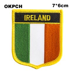 Ireland Flag Embroidery Iron on Patch Embroidery Patches Badges for Clothing PT0012-S