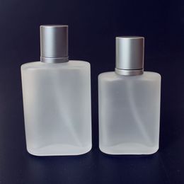 30ML 50ML square frosted glass spray bottles perfume packaging bottle refillable perfume atomizer travel cosmetic bottle