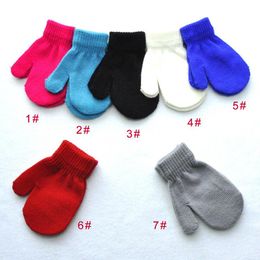 Children's Knit Gloves Winter Warm Gloves Children Boys Girls Universal 7 Colours Free Shipping DHL XD22243