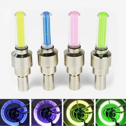 Bicycle LED Light Neon Wheel Gas Nozzle Tyre Valve Glow Stick Light come with retail box