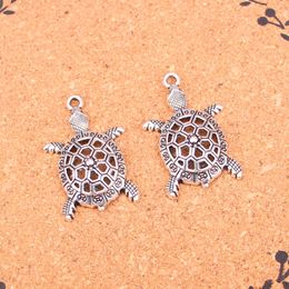 33pcs Charms hollow tortoise turtle sea Antique Silver Plated Pendants Making DIY Handmade Tibetan Silver Jewelry 38*25mm