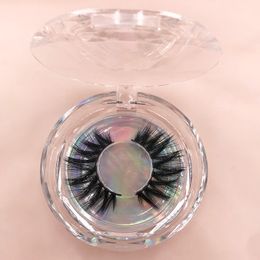 Faux Mink Eyelashes Natural Soft 5D Faux Mink Lashes Makeup Lashes Extension Custom Round Clear Boxes