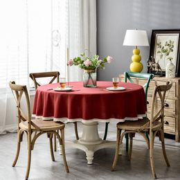 Bureau Chiffon Table De En Frangée Nappe Protection en Dentelle Ronde de Tissu Unie Décoration Coton Couleur Housse Nappe Maison Imperméable eQxEoWBrdC