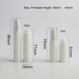 5ml 10ml Portable Empty Cosmetic Airless Pump Lotion Bottle 10ml 1/3oz Refillable Beauty Container and clear pump clear cap