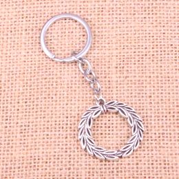 New Keychain 34mm olive branch laurel wreath Pendants DIY Men Car Key Chain Ring Holder Keyring Souvenir Jewellery Gift