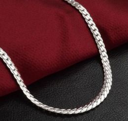 5мм 925 Silver Snake Кость цепи ожерелье Мода цепи Мужчины Женщины Jewelry ожерелье DIY аксессуары 20 22 24 26 28 30inch GB1288