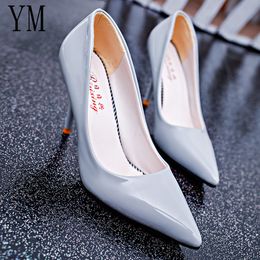 2019 New Fashion High heels Women Pumps thin heel classic Shallow Red NUde Beige Sexy Prom Wedding shoes Blue Red wine
