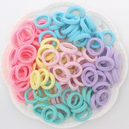 Großhandel 100 Teile/satz Spandex Material Kopf Seil Haar Zubehör Für Mädchen Kinder Elastische Haarspangen Bands Scrunchie Gestreiften Farben Mix