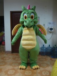 Professional custom green dragon Mascot Costume Character Flying dinosa Mascot Clothes Christmas Halloween Party Fancy Dress