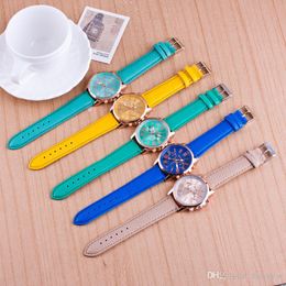 Watch Pretty NEW Best Quality Geneva Platinum Watch Women PU Leather wristwatch casual dress watch reloj ladies gold gift Fashion Watches