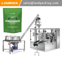 Rotary Type Multifunction Automatic Wheat Grass Powder Filling Machine For Zipper Pouch Powder Packaging Machine