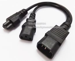 power cord adapter types UK - IEC 320 C14 3Pin male to C13 + C5 Female Power Adapter Cable Y-type Splitter Power Cord about 30CM 1PCS