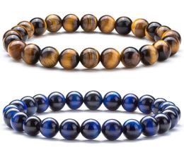 Adjustable Tiger Eye Stone Bead Bracelet Yoga Lava Essential Oil Diffuser Bead Braided Bracelets Bangle Healing Balance For Men Women