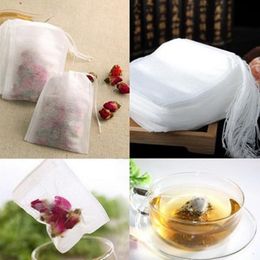 New Teabags 100 Pcs Lot 5.5 x 7CM Empty Tea Bags With String Heal Seal Philtre Paper for Herb Loose Clean Tea bag Preference
