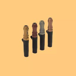 Latest Natural Wooden Silicone Hose Filter Hookah Shisha Smoking Mouthpiece Mouth Holder Tips Tube With Hook Lock Lanyard Rang Rope DHL