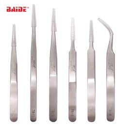 VETUS Stainless Steel Eyebrow Tweezer False Eyelash Extension Tools Auxiliary Repair Hyperfine High Precision Anti Acid Tweezers