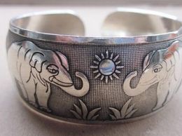bracelet 912+++New Tibetan Tibet Silver The sun Elephant Bangle Cuff Bracelet