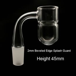 2mm Thick Round bottom Splash Guard Quartz Banger Bevelled Edge 10mm 14mm 18mm 45/90deg Domeless Bucket for glass bongs dab rigs