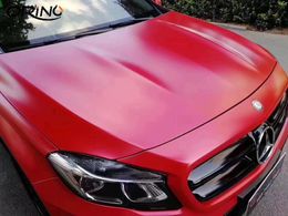 Highest Quality Pearl Matte Metallic Red Vinyl Film Sheet Car Wrap Roll Air Release Channel DIY Adhesive Decal