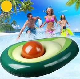 fruit shape inflatable mattress swim rings summer water sport toy giant Avocado floats floating swim pool lounger chair wholesale