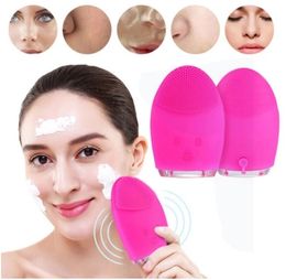 USB rechargeable Face Skin Cleaner Silicone Massager Scrubber electric exfoliator Sonic Facial Cleaning Brush pore deep cleaning cleaner